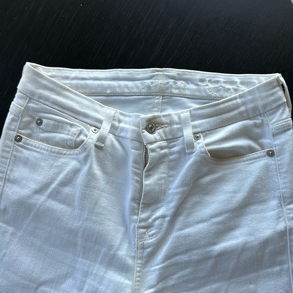 7 for All Mankind White High Waist Ankle Jean